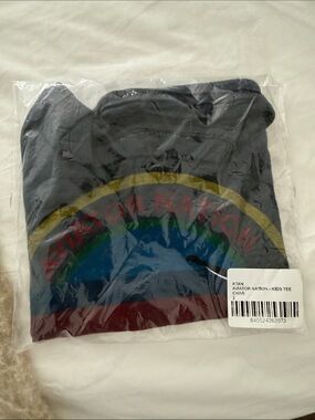 Aviator Nation Kids Charcoal Tee with Rainbow Logo